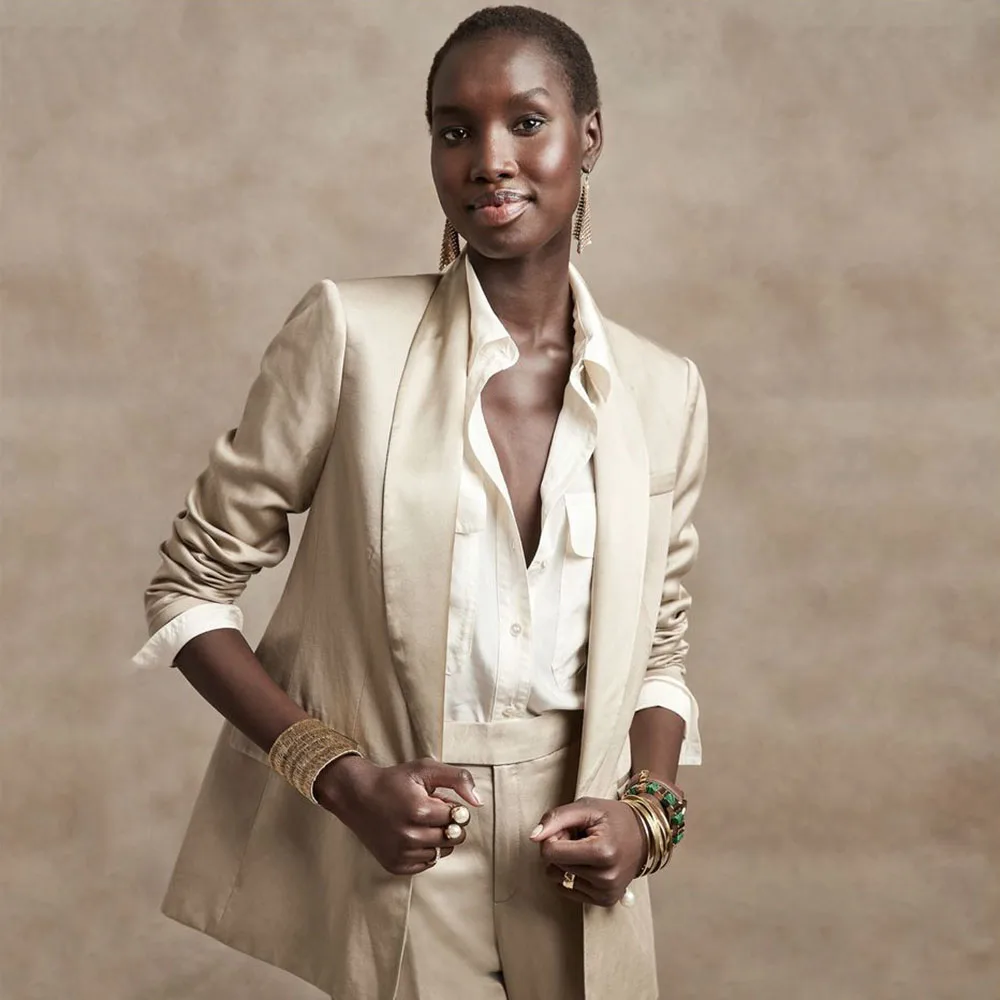 Moda de luxo feminino terno um botão 2 peça jaqueta calças blazer conjunto elegante inteligente formal escritório banquete senhora roupas femininas