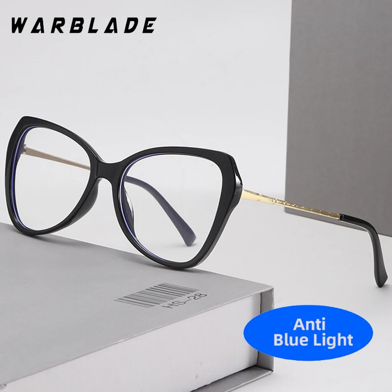

Luxury Metal Cat Eye Butterfly Optical Spectacle Women Fashion Design Computer Work Eye Protection Anti-Blue Light Glasses Male