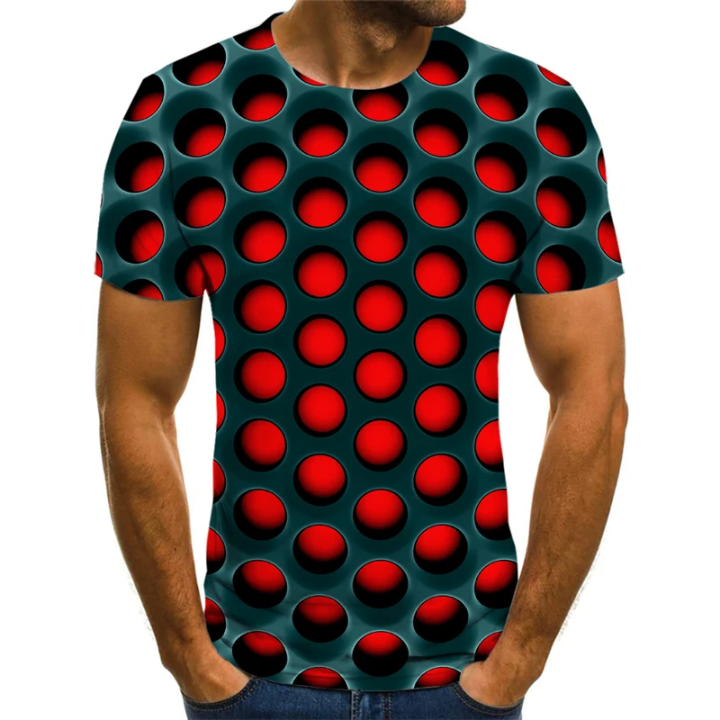 

Funny 3D Polka Dot Print T Shirt For Men Hip Hop Trend Harajuku Streetwear Casual O-neck Summer Short Sleeve Fashion Loose Tops