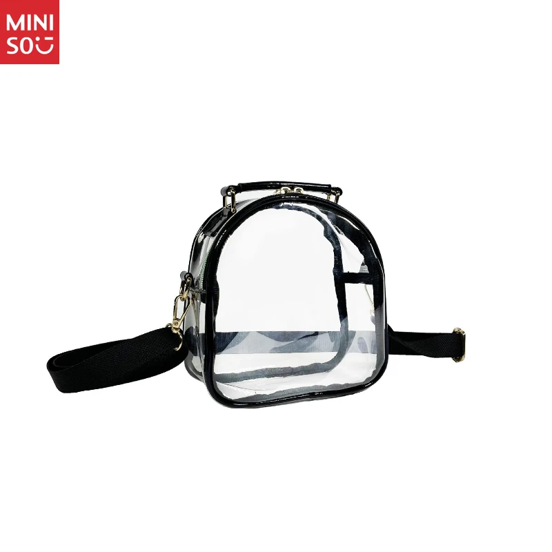 Miniso Clear Bag with Colorful Zippers, Trendy Shoulder & Crossbody Purse
