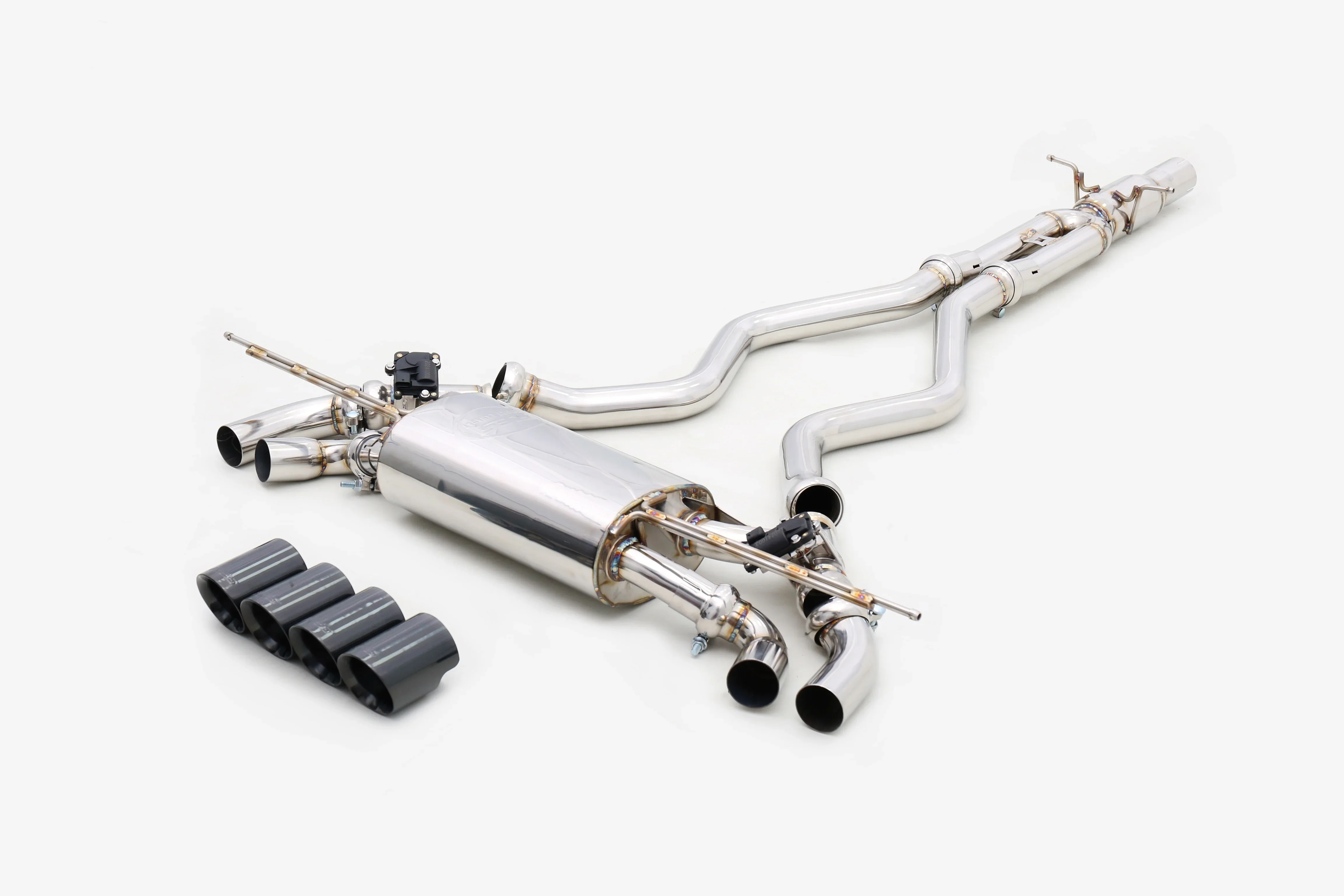 Custom 304 Stainless Steel/Titanium Valved Exhaust System for Defender 2.0T/3.0T/5.0T 90/110/130 Exhaust Pipes