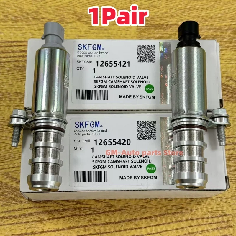 1Para elektromagnetycznego zaworu rozrządu dolotowego i wydechowego VVT OEM # 12655420   & 12655421   Dla Chevrolet Captiva Equinox GMC Terrain