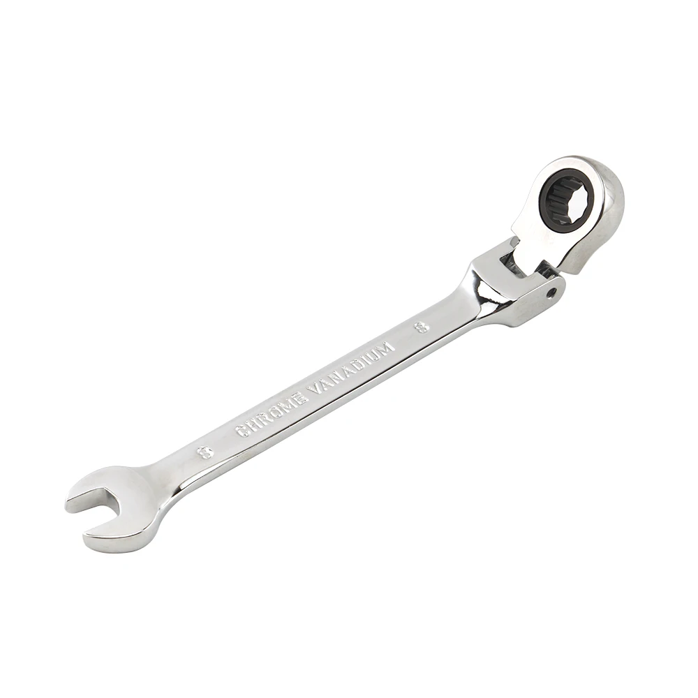 1pc Ratchet Wrench of Keys Spanner Hand Tool 72-Tooth Ratcheting Flexible Head Mirror Finish