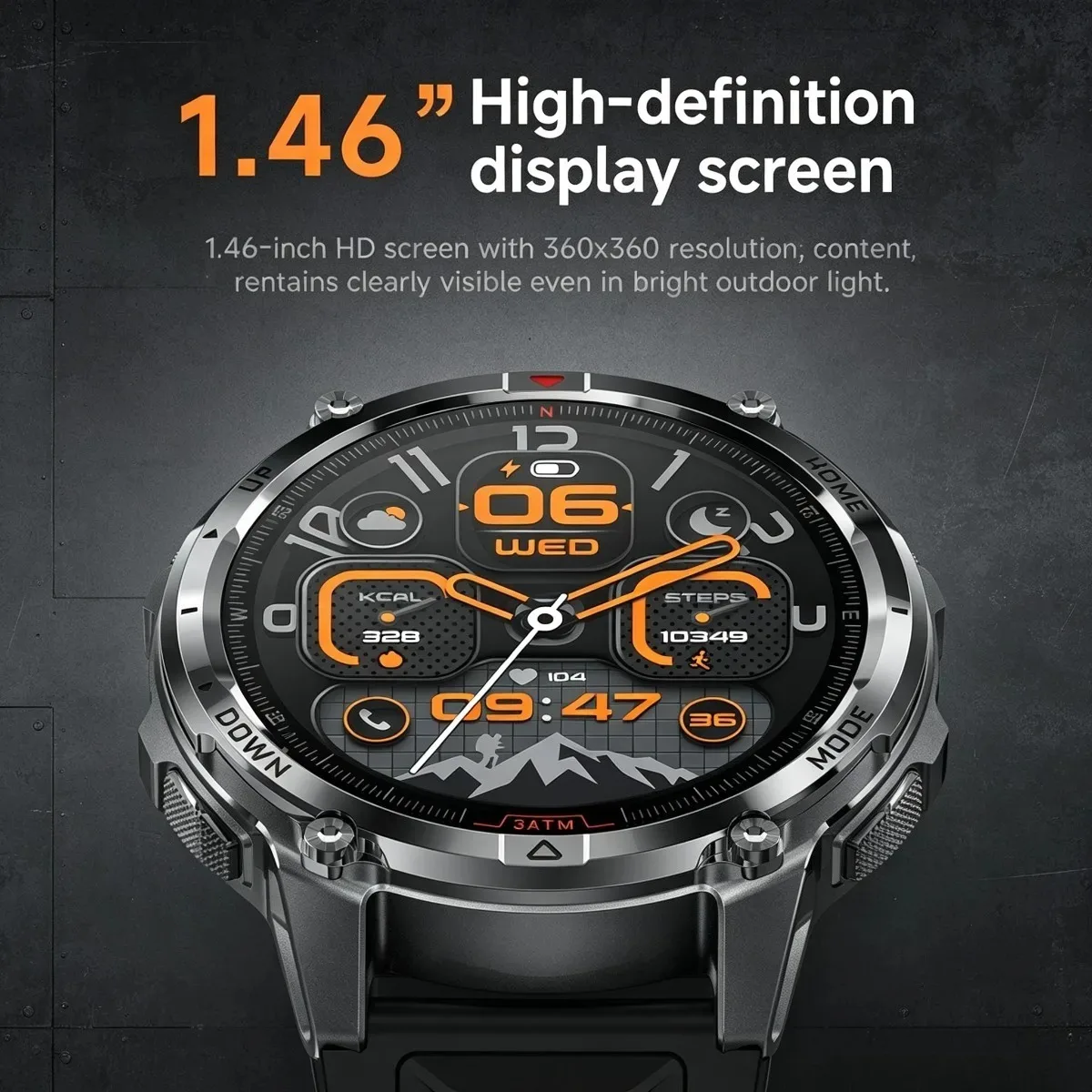 New T-Rex3 Ultra GPS Track Smart Watch Men：680mAh Battery Compass IP68 Waterproof Compass Outdoors Sports Tracker Smartwatches
