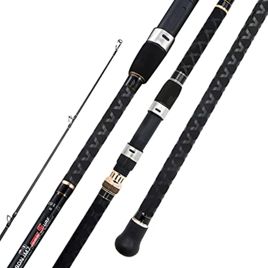 

Surf Spinning Fishing Rod for beach and pier use, graphite construction, matte black finish, ultra-lightweight and high sensiti