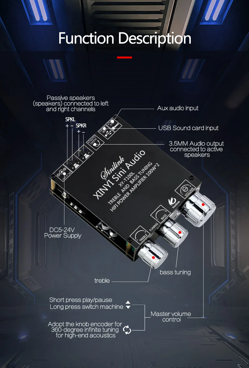 XY-T100H 100W + 100W TPA3116D2 T30L 30W + 30W T15H 15W + 15W Bluetooth 5,0 Power Audio Verstärker Bord Heimkino Stereo – Detail 15