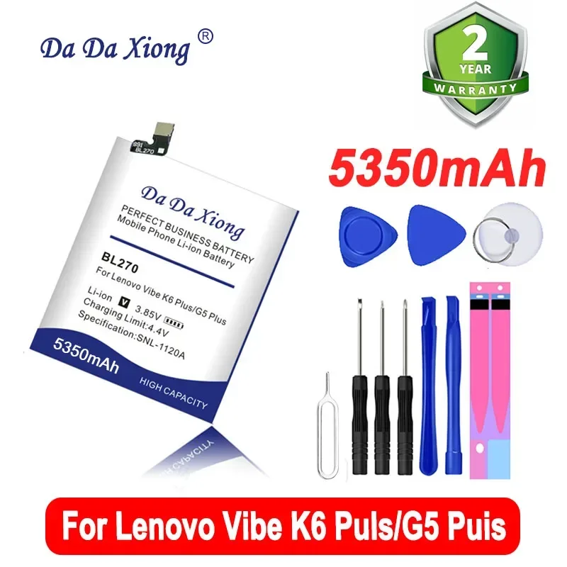 5350mAh BL270 Battery For Lenovo Vibe K6 G5 G Plus High Capacity Smart Phone