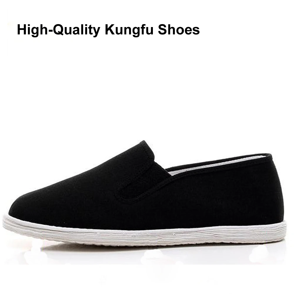 Black multi-layer cotton sole manual Shaolin Monk Wushu Training Shoes Tai Chi Martial arts cloth Shoes Kung fu Sports Sneakers