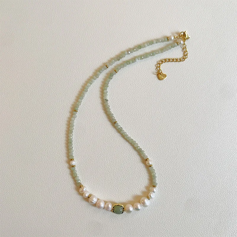 100% Natürliche Süßwasserperle & Hotan-Jade 14K Goldgefüllte Damen-Kurzkettenhalskette Schmuck Weihnachtsgeschenke für Frauen Kein Verblassen – Detail 8