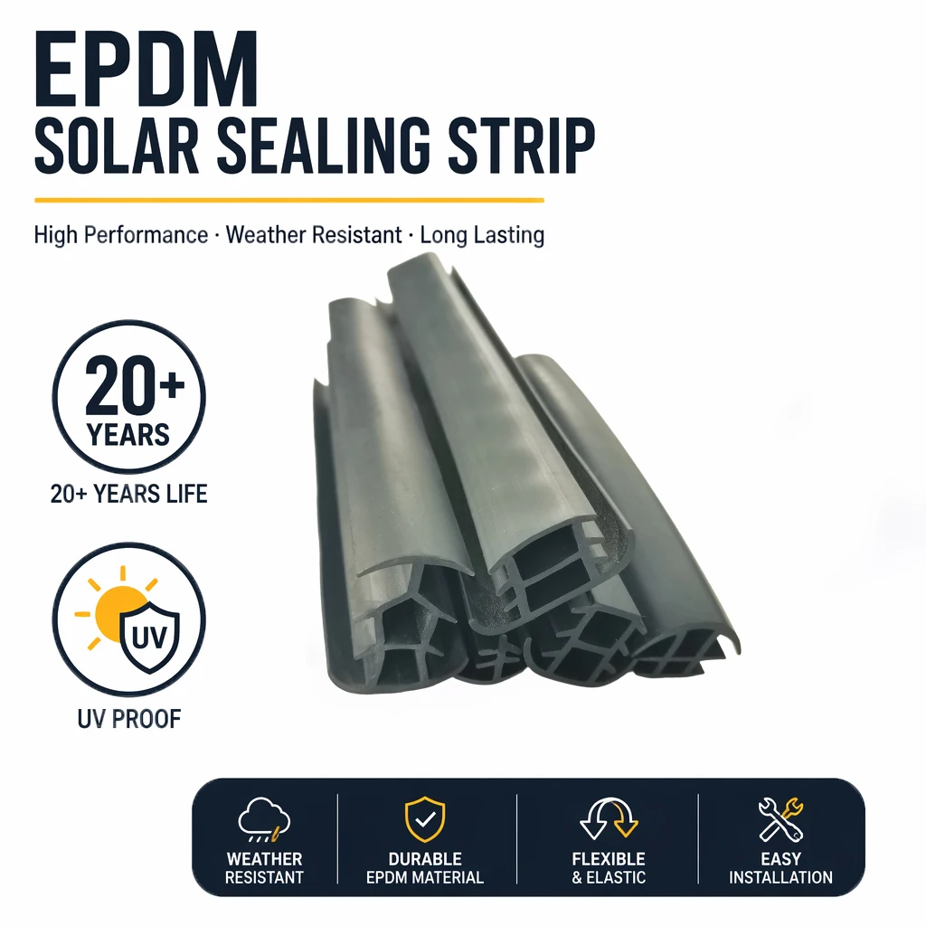 EPDM Solar Panel 1Meter 1 Pcs Seal Strip Waterproof Rubber Gasket for Photovoltaic Module Aluminum Frame Weatherproof