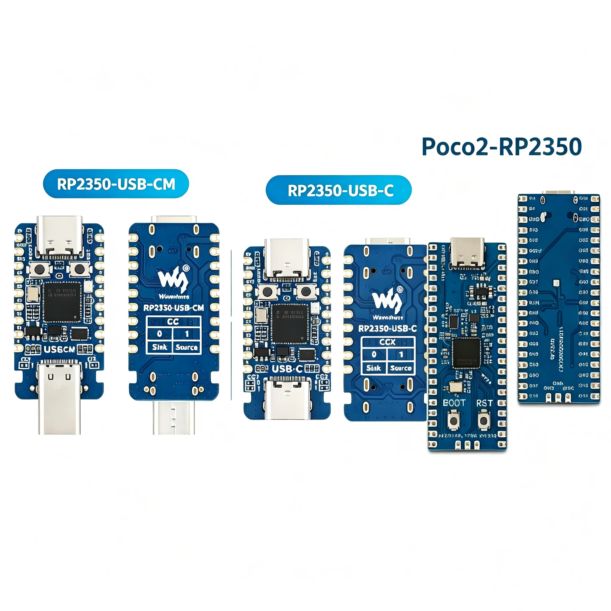 Image of RP2350 USB-C/CM Mini-Entwicklungsboard RP2350A Waveshare Erweiterungsboard Programmierbares I/O Kompatibel mit USB 1.1 Übertragung