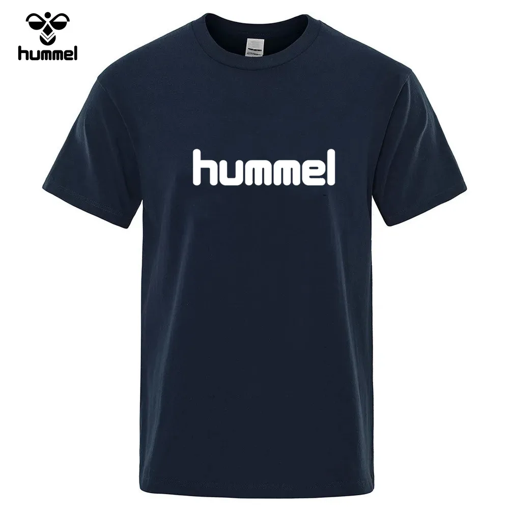 Summer City Street Fashion Men\'s Brand HUMMEL T-shirt Daily Casual Short Sleeve Top, Outdoor Sports T-shirt Women\'s T-shirt