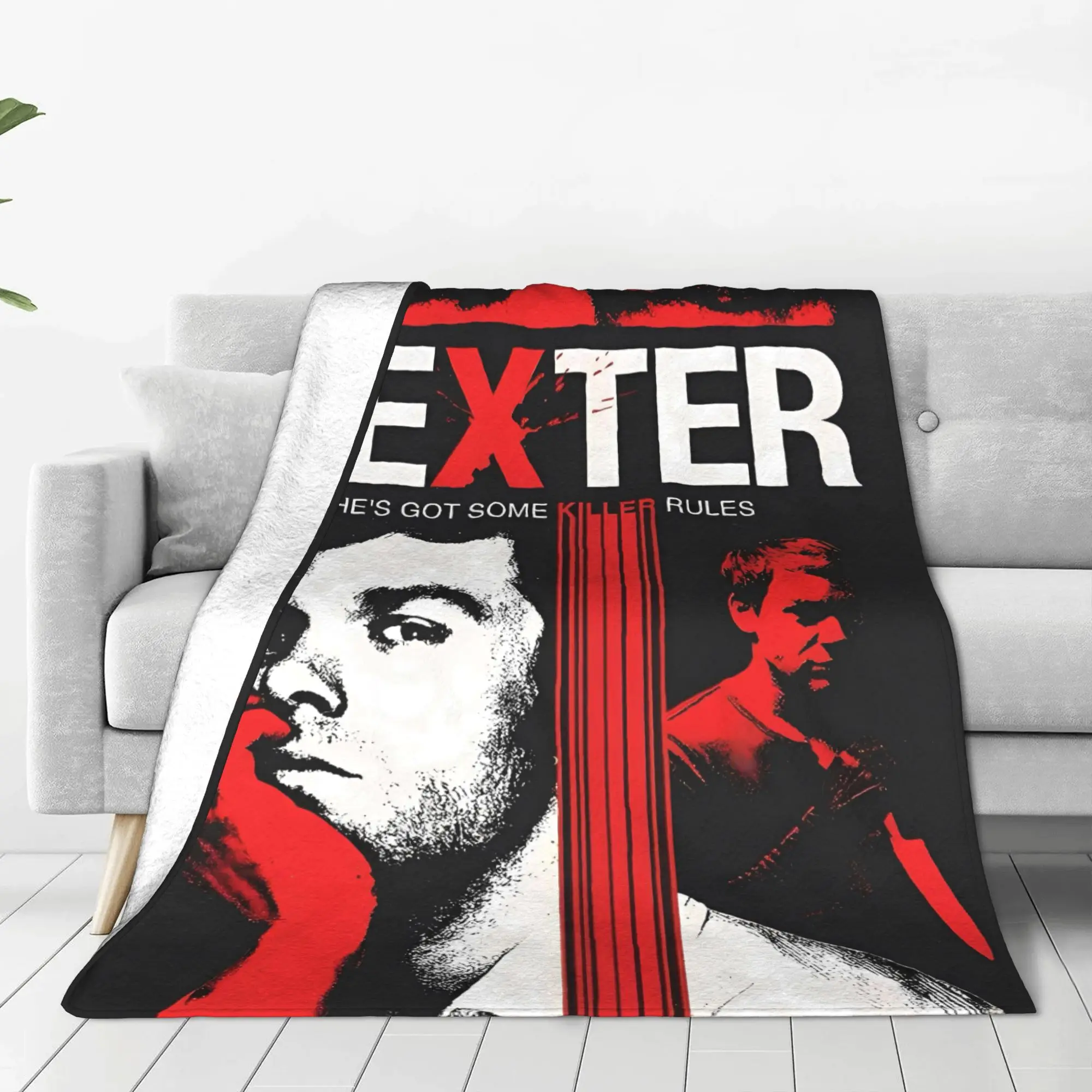 Dexter Morgan TV Horror Blanket  Warm Soft Funny Plush Bedding Throws For Girls Boys Living Room Flannel Bedspread Bed Cover