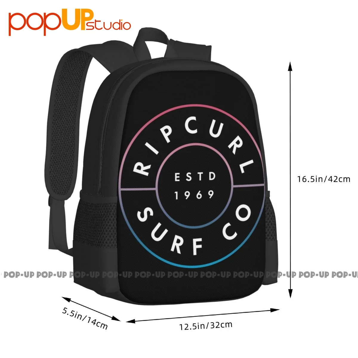 Rip Curl Neon Donut Optical Backpack Large Capacity Bookbag Schoolbag Eco Friendly Riding Backpack