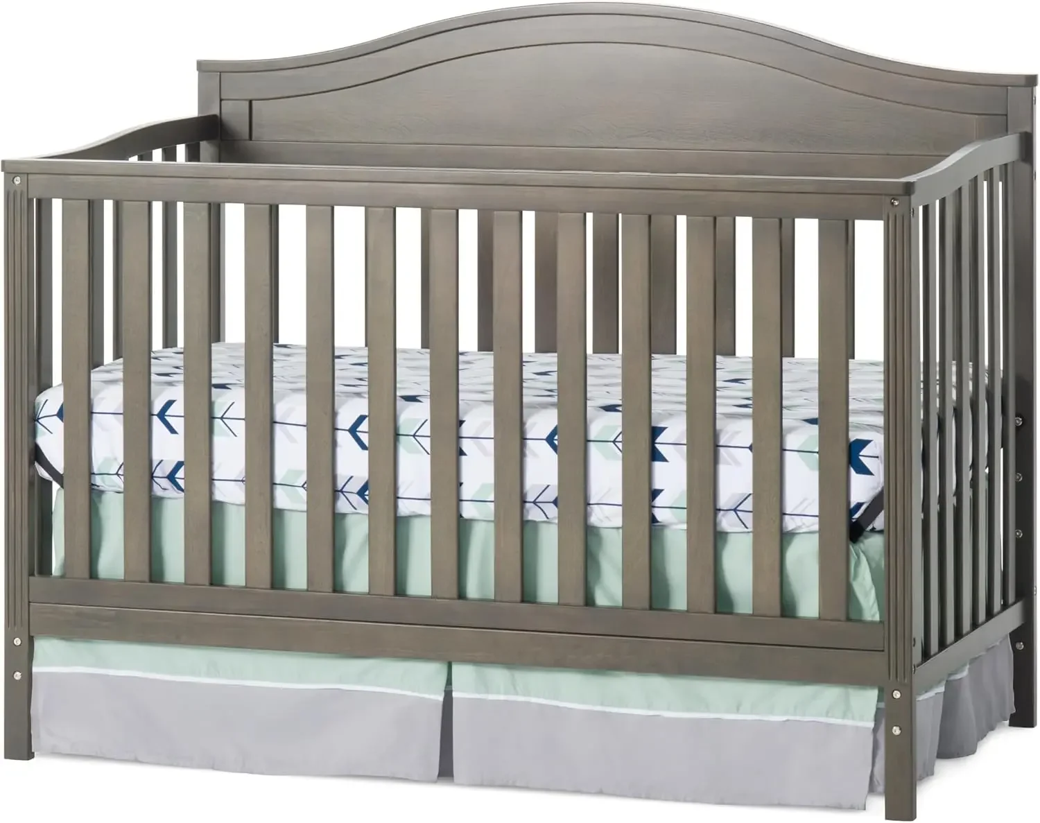 Child Craft Sidney 4-in-1 Convertible Crib, Baby Crib Converts to Day Bed, Toddler Bed and Full Size Bed, 3 Adjustable Mattress