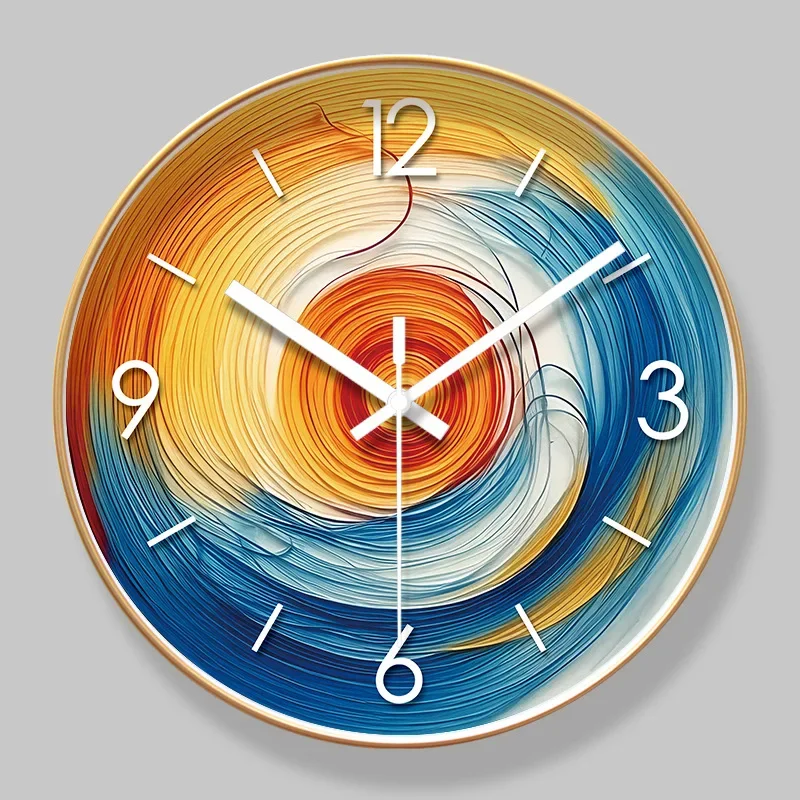 2026 New 10/12/14 Inch Colorful Swirl Abstract Art Wall Clock Living Room Office Modern Creative Home Decor Mute Quartz Clocks