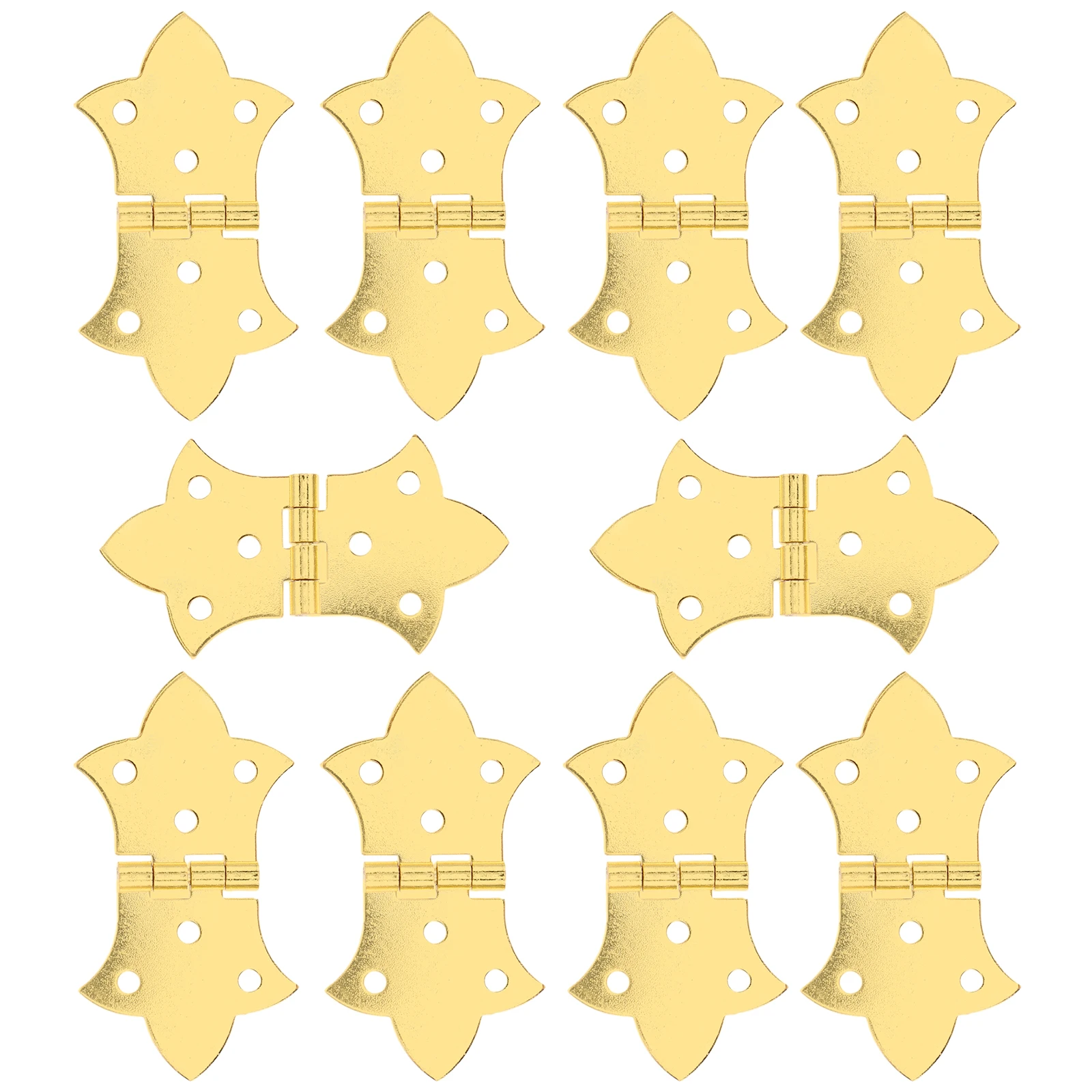 

10 Pcs Gold Cabinet Hinges Tiny Butterfly Shape for Wooden Boxes Jewelry Case Furniture Small Projects Easy Installation