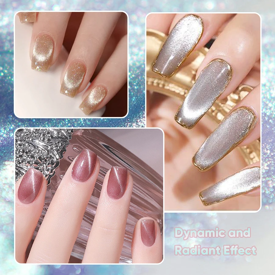 2024 New 5ml Magnetic Cat Eye Glue 12 Color Nail Polish Glue Design Shiny UV Gel Fashionable Advanced Nail Art Accessories