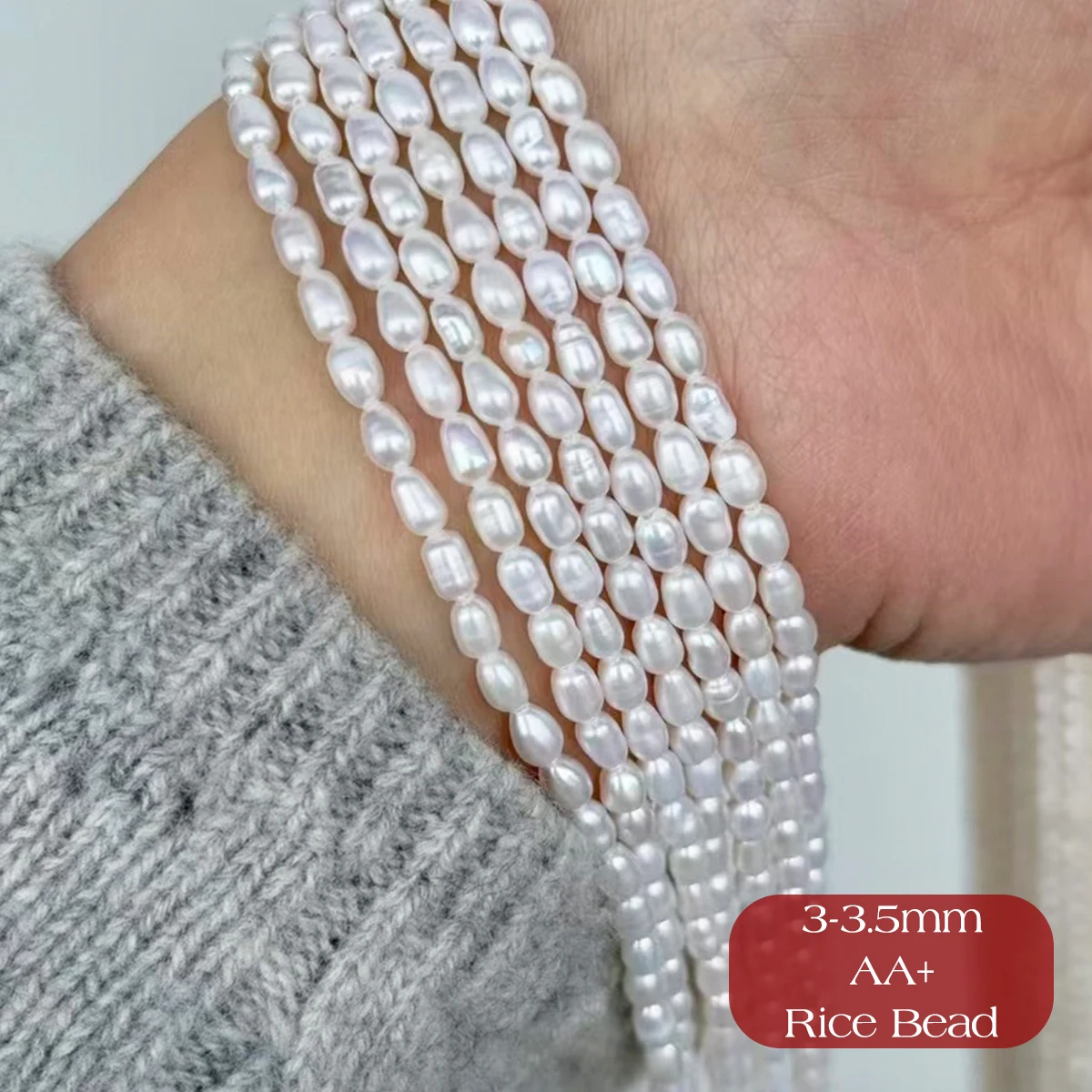 None Freshwater Cultured Pearl Rice Loose Beads 1.8-2mm 8