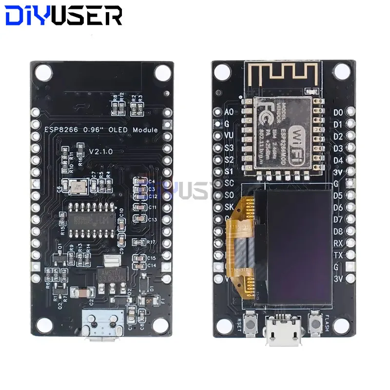 NodeMCU ESP8266 V3 Development Board With 0.96 Inch OLED Display CH340 ESP-12F WiFi Module TYPE-C USB For Micropython