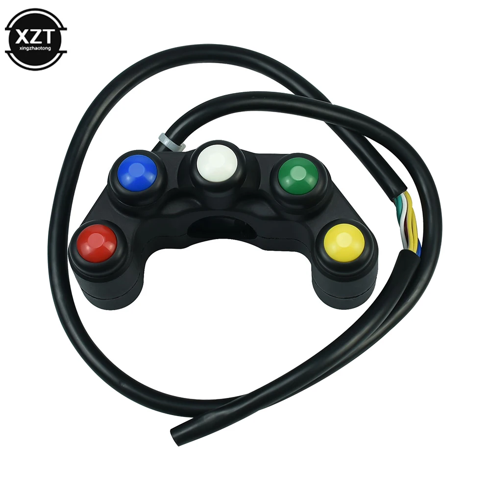 Interrupteur à cinq positions pour moto, cinq couleurs, lampe de direction, klaxon, clignotant, inte