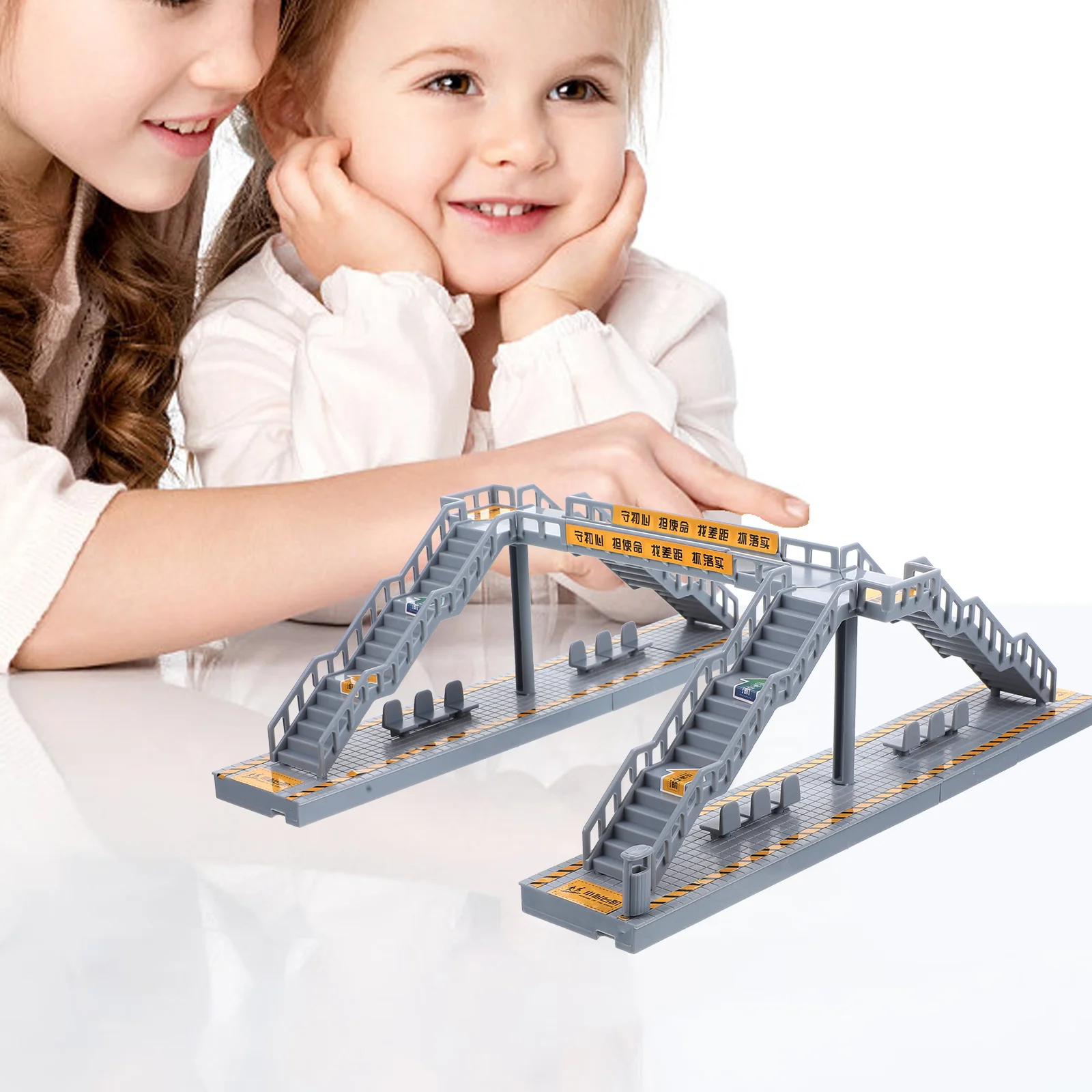 1 Set Mini Footbridge Diy Sand Table Material Plastic Building Ornament For Railway Scenery Home Decor Fake Overhead Bridge