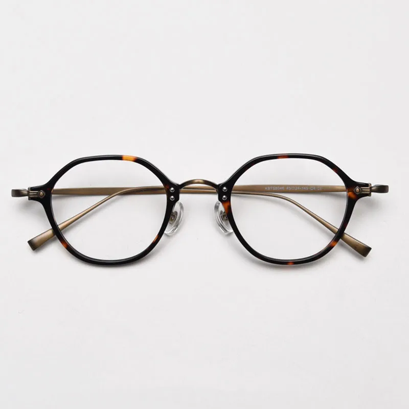 

Vintage Anti Blue Light Reading Glasses Men Women Handmade Acetate Polygon Eyeglasses Frame Prescription Myopia Glasses Japanese