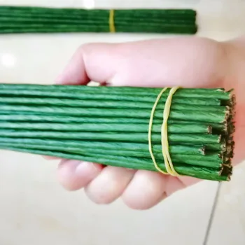 1mm 2/3/4/5mm 40/60cm Donkergroene Draad zijden bloemen stengel DIY Handgemaakte Decoratieve Krans Kunstbloem Takken Bloemist Ambachten