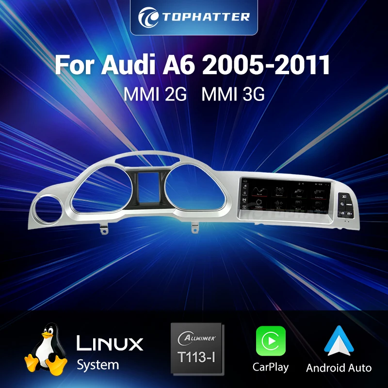 

For Audi A6 C6 2005-2011 8.8-inch Car Radio Linux System Supports CarPlay Android Auto Retains Original Factory System