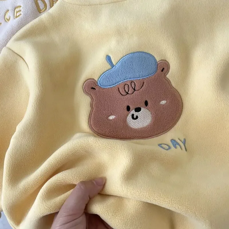Neue Polarfleece-Strickjacke für Kinder, Jungen und Mädchen, Winterjacke für Kinder, warme Kapuzenjacke für Babys, einfarbige Mäntel, lässige Oberbekleidung für Kleinkinder. – Detail 9