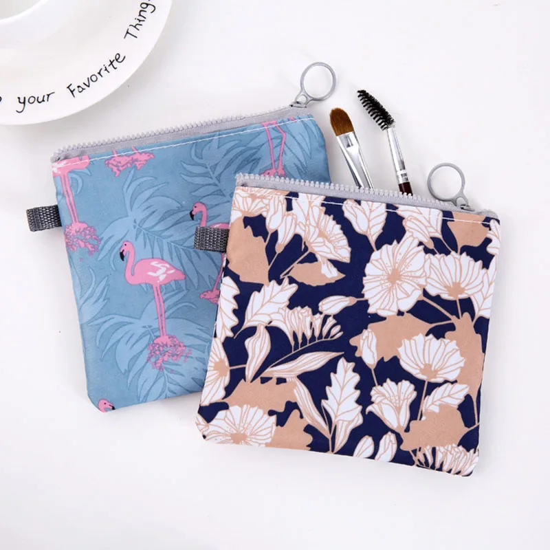 Women Portable Sanitary Napkin Tampon Storage Bag Cosmetic Bag Travel Coin Money Card Key Headphone Data Cable Storage Bag 13CM