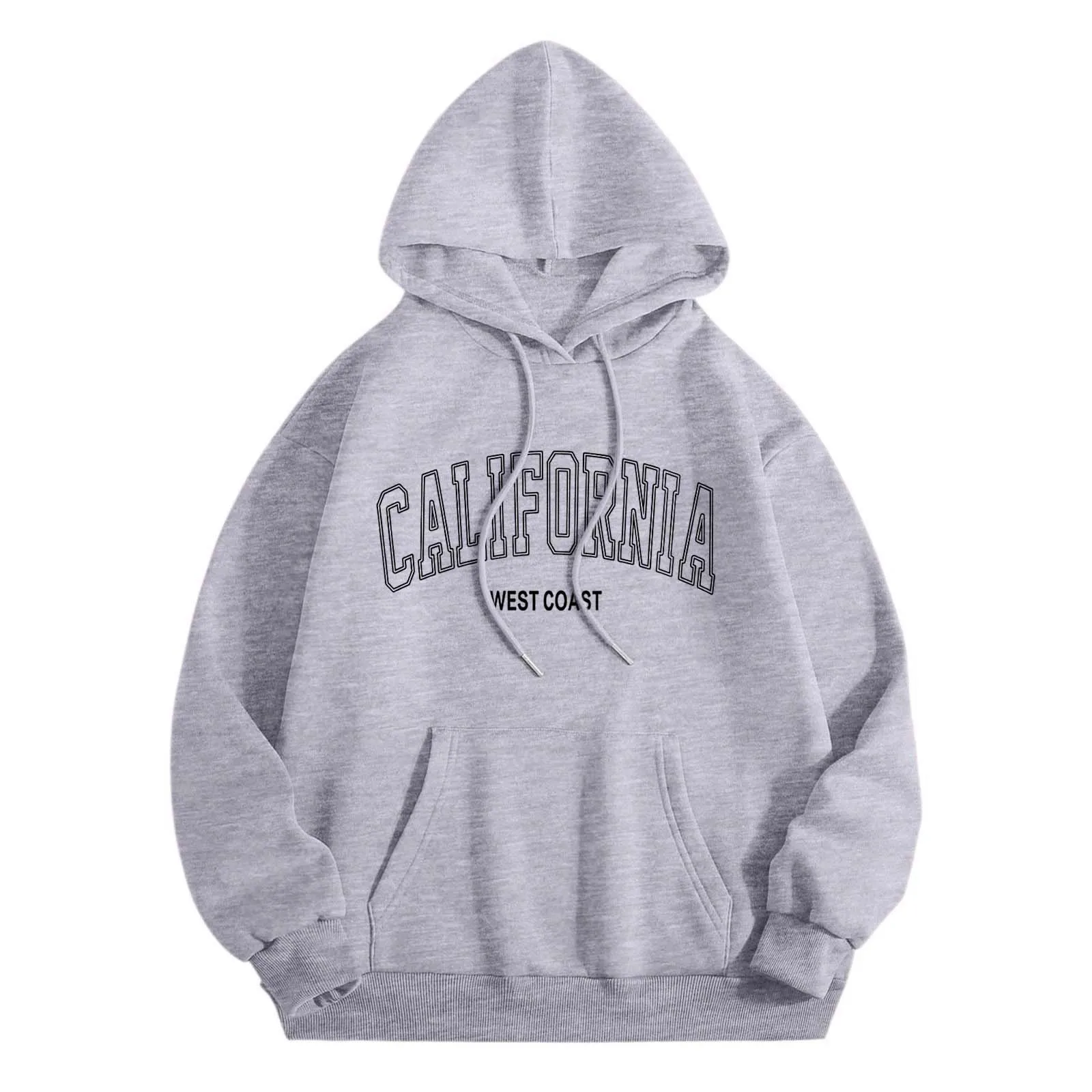 American Street Vintage Hooded Sweatshirt California West Coast Classic Loose Y2k Hoodies Long Sleeve Casual Oversize Sweatshirt