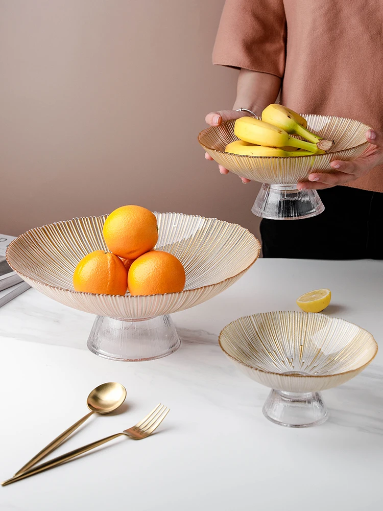 

Round Glass Gilded Room Table Large Storage Container Decoration