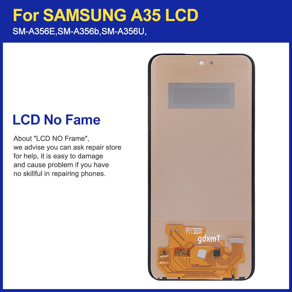 AMOLED For pantalla a35 5g samsung lcd A356B A356E A356U Display Touch Screen Digitizer For Samsung A35 LCD replacement part