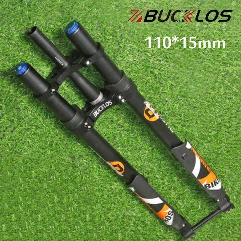 

BUCKLOS 29Inch Electric Fork 110*15mm Bicycle Air Suspension Fork 180mm Travel Boost Dual Crown MTB Inverted Forks Tapered