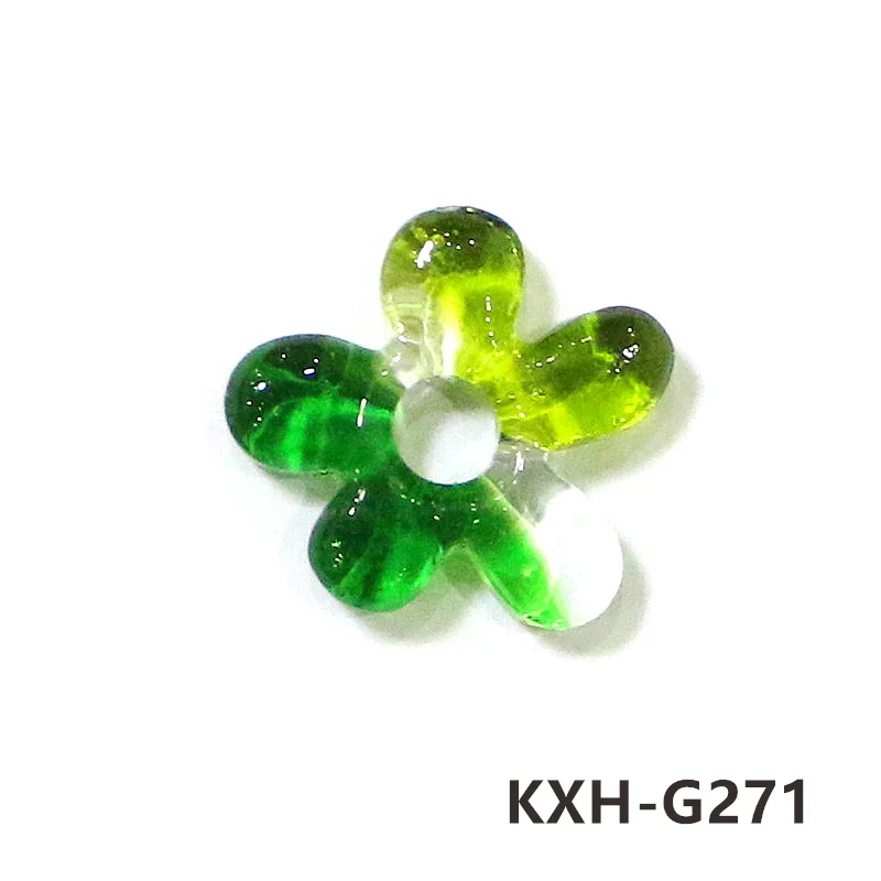 2pcs Mini Lovely Irregular Flower Shape Glass Ornaments Rare Creative Charm Pendant Diy Fashion Women Jewelry Making Accessories