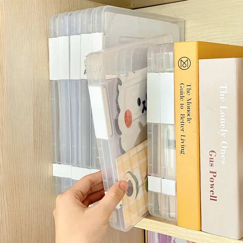 

A4 File Storage Box Transparent Double Buckle Plastic Archive Box Waterproof And Dustproof Graduation Certificate Material Box