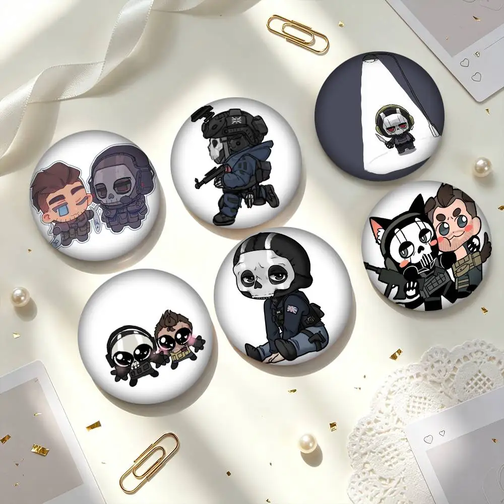C-Call of D-Duty Chibi  25mm 32mm 44mm 58mm 75mm Brooches Badges Pins for Accessories Gift