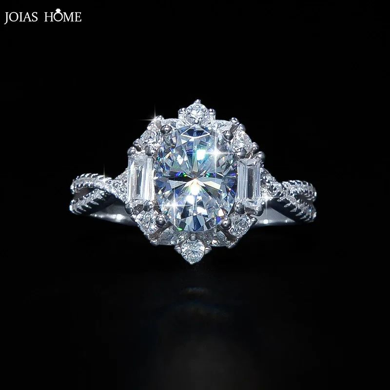 

JH 1CT 2CT Кольцо с муассанитом для женщин Стерлинговое серебро 925 пробы Обручальное кольцо Ретро Лабораторный драгоценный камень Роскошные ювелирные изделия Кольцо Rose Manor