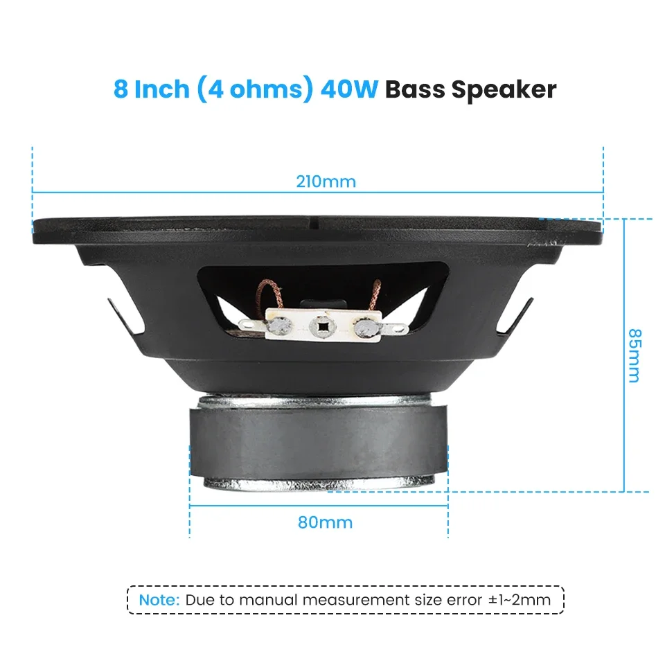 1 pz 8 pollici Subwoofer altoparlanti bassi 4 Ohm 40-80W Audio 100 altoparlante magnetico Woofer 210 MM altoparlante fai da te per Home Theater