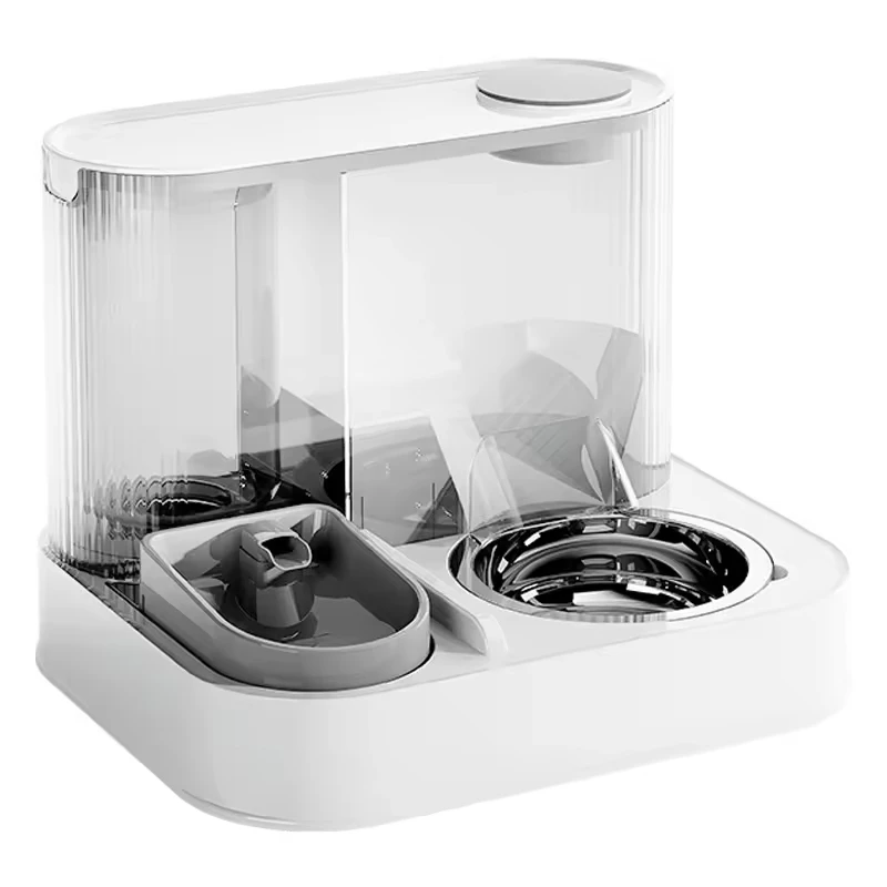 

Automatic Cat Dog Feeder With Water Fountain Large Portable Capacity Elevated Bowl Anti-Tip Design For Pets Drinker Accessories