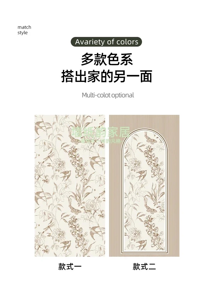 Wallpaper PVC Custom American Bedroom Wardrobe Stickers Sliding Door Renovation Sliding Door Retro Self-Adhesive Stickers 1Pc