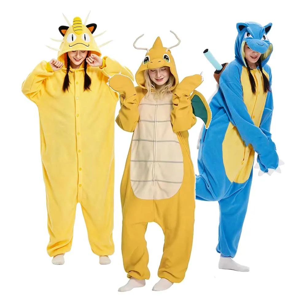 Dragnit Blastoise Meowth Kigurumi Onesies Tier-Pyjama Drachen-Cosplay-Kostüm Halloween Weihnachts-Party-Outfit