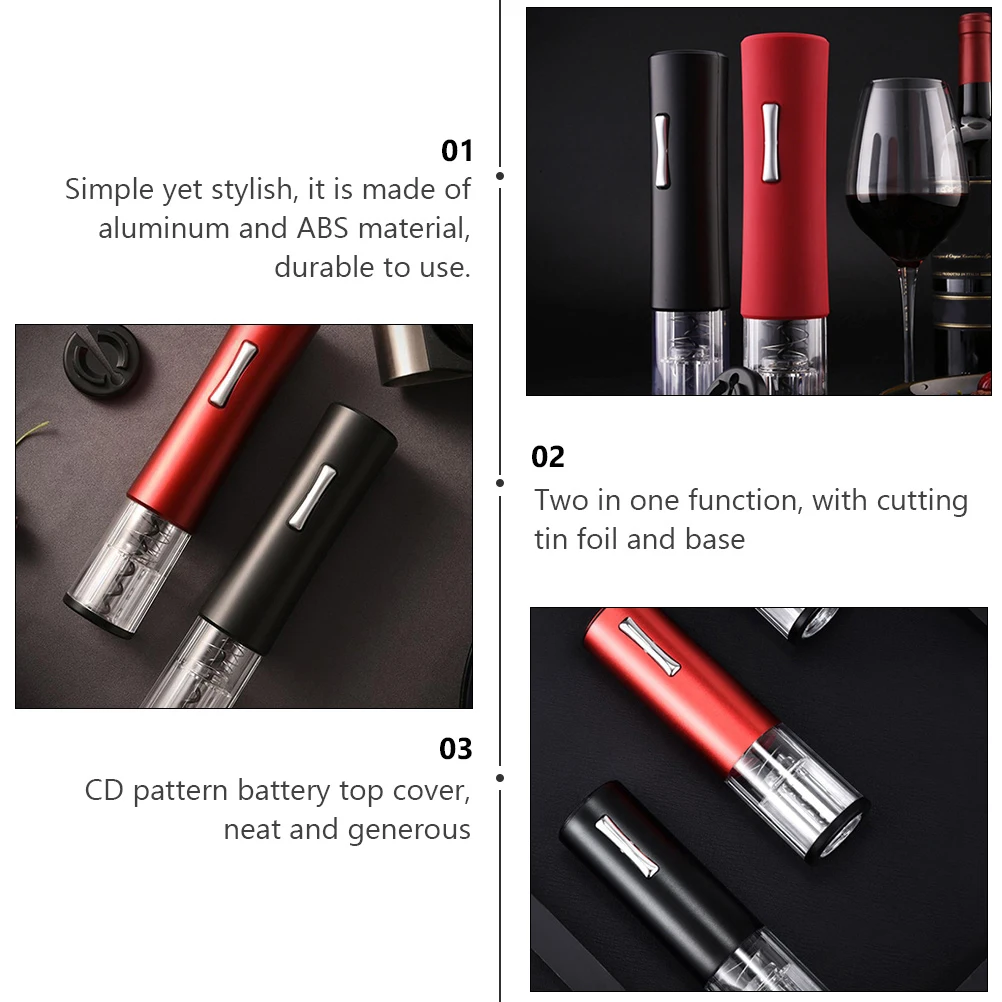 

Aluminum Electric Portable Wine Opener Transparent Window Easy Clean Professional Bottle Opening Tool For Home Use Wine