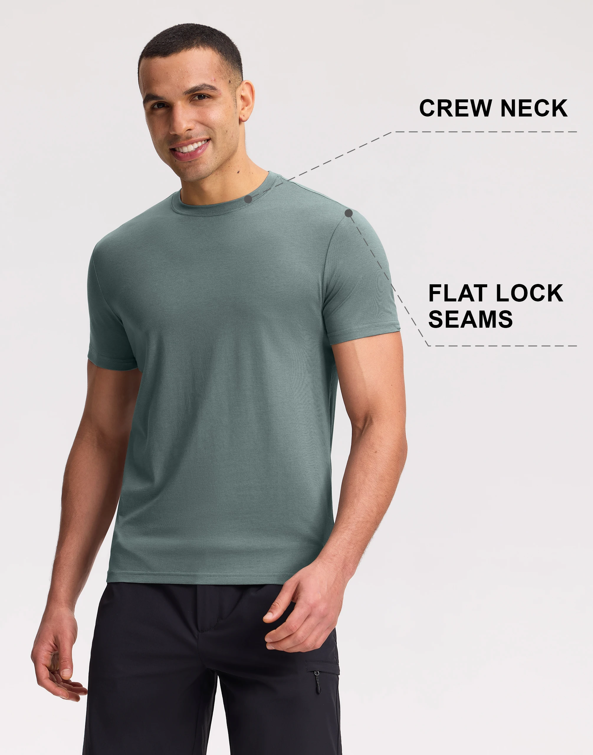 Pioneer Camp Men's T-Shirt Bamboo Viscose Ultra Soft Plain Male Shirts Cooling Crew Neck Casual Basic Tee Shirt Undershirt