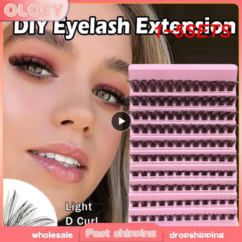 1~5SETS Simulation Of Eyelashes Three-dimensional Curling The Length Is Consistent Self-grafting False Eyelashes Eyelash Curling