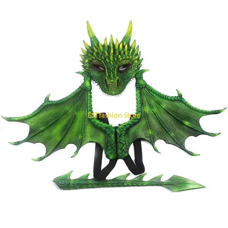 Y5GC Maschera del Drago e Coda Costumi del Drago Costume Cosplay Party Wing Prop Accessori in Maschera