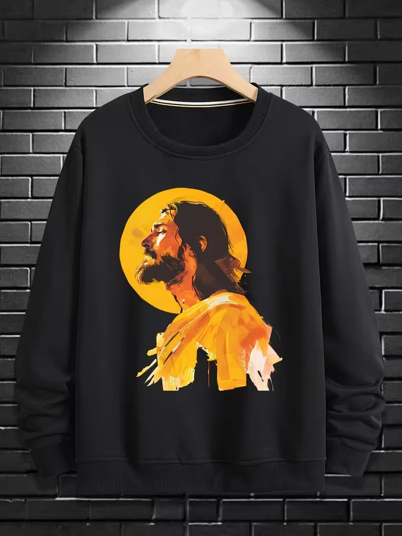 

Мужская толстовка с круглым вырезом, забавный графический принт, черная уличная толстовка с круглым вырезом для повседневной повседневной носки, рождественский длинный рукав