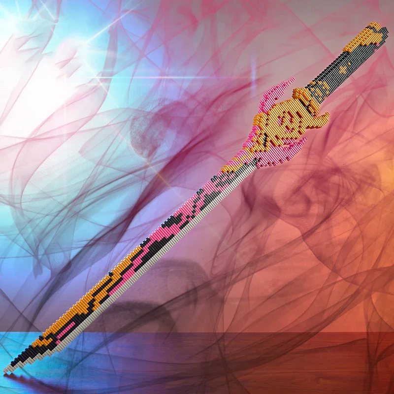 مكعبات بناء سيف الساموراي للأطفال ، نموذج سلاح أنيمي كاتانا ، طوب مجمّع ، زخارف سطح مكتب إبداعية ، ألعاب كلاسيكية ،! #2