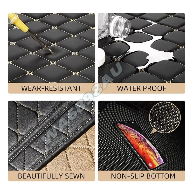 Tapis Coffre Voiture Cuir Pour Skoda Kodiaq 7 Places - Entièrement Couvert, Antidérapant, Protection Complète